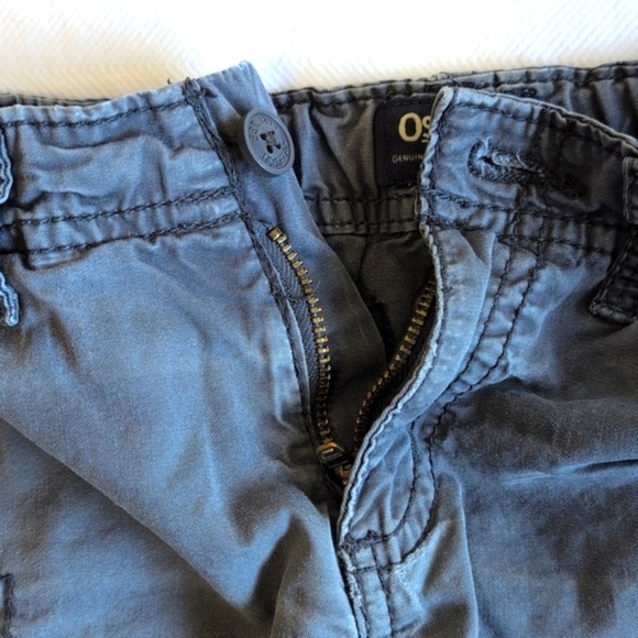 oshkosh b'gosh gray cotton twill cargo utility shorts 18 months baby boy - Picture 4 of 11